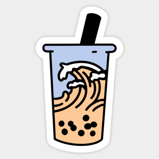 a wave of milk tea Sticker